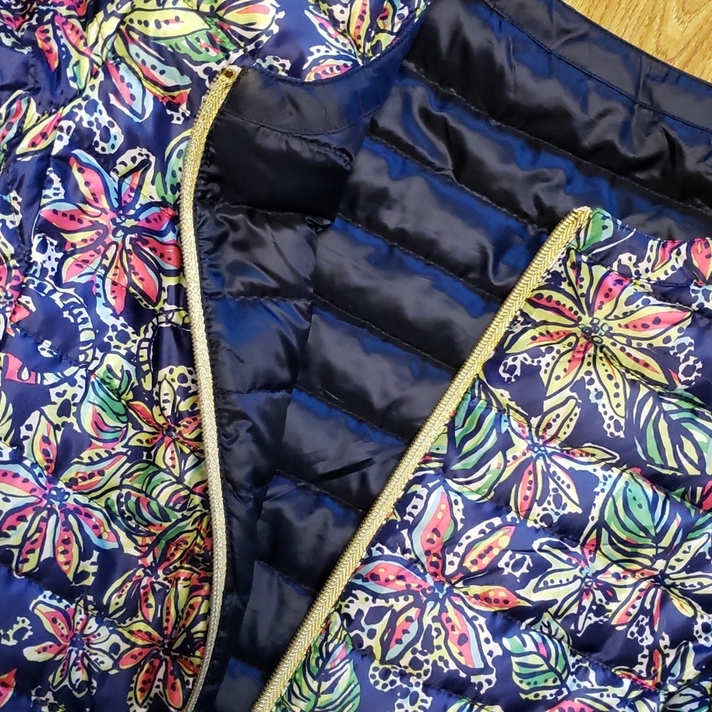 Lilly Pulitzer Lilah reversible quilted down jacket XS - Picture 4 of 4